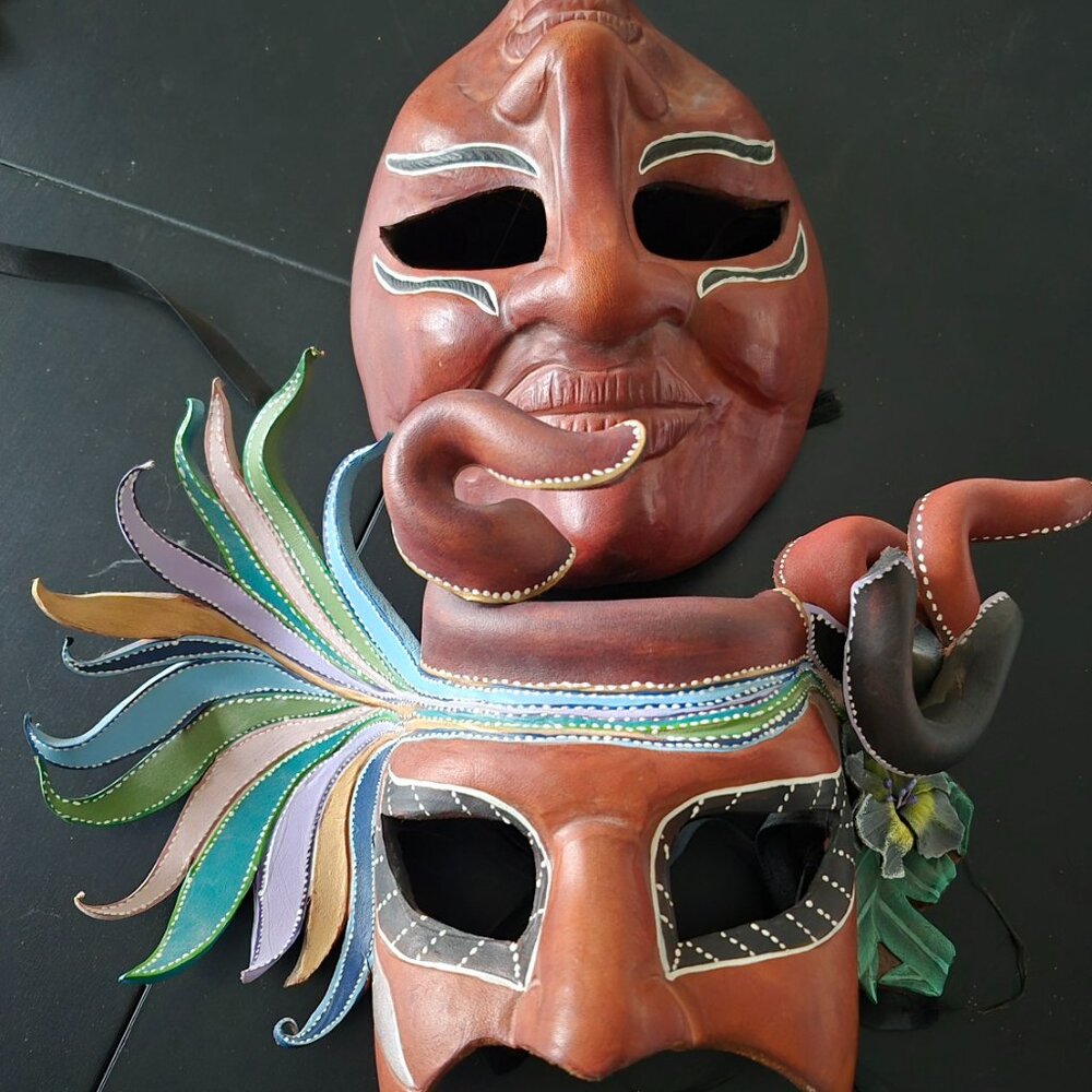 Two Cote d' Azur "Ego" Leather Masks